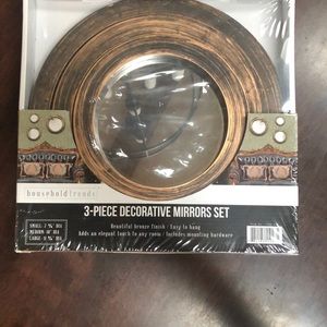 3 Round Mirrors - Brand New, Bronze Finish